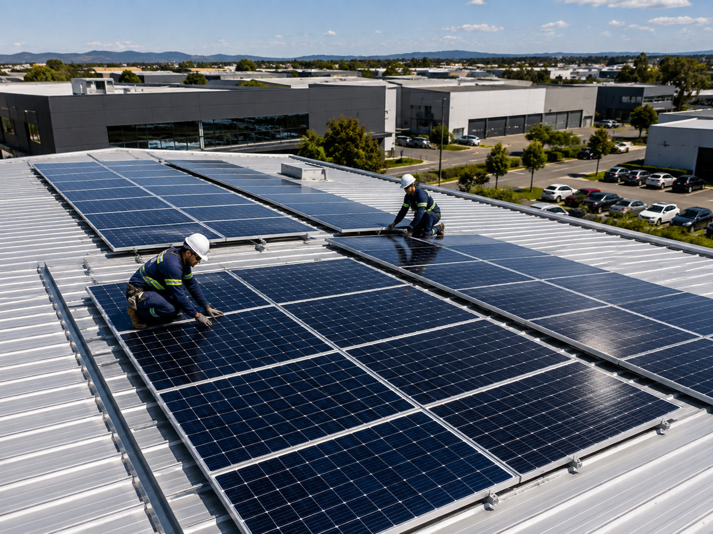 Instalação de energia solar em empresa